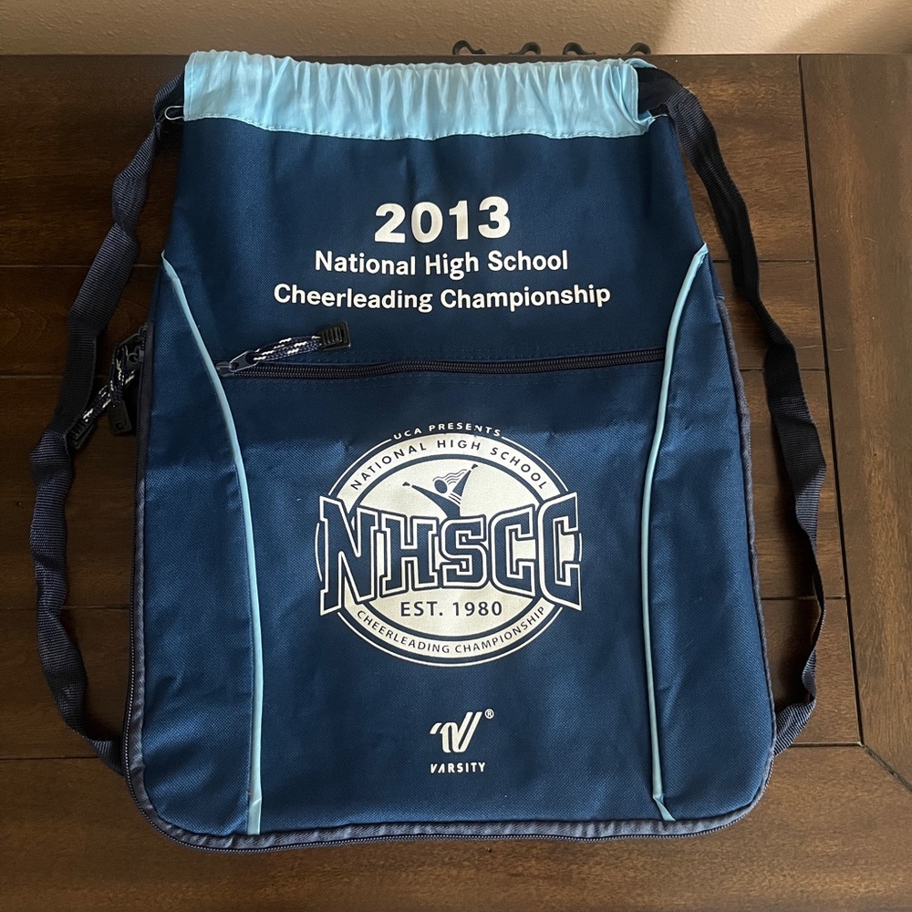 Varsity Cheer NHSCC Blue Backpack Drawstring Bag